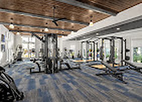 Strength studio with weight-training equipment, Alexan Lake Olympia